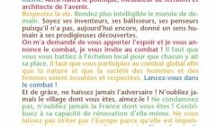 ''Vous êtes un espoir vrai... ''Vous êtes un espoir vrai...