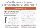 PACTE - Notre tribune contre les privatisations d'ADP et de la FDJ