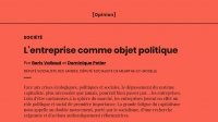 TRIBUNE : l'entreprise comme objet politique