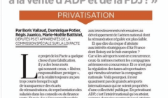 PACTE - Notre tribune contre les privatisations d'ADP et de la FDJ